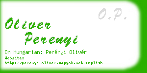 oliver perenyi business card